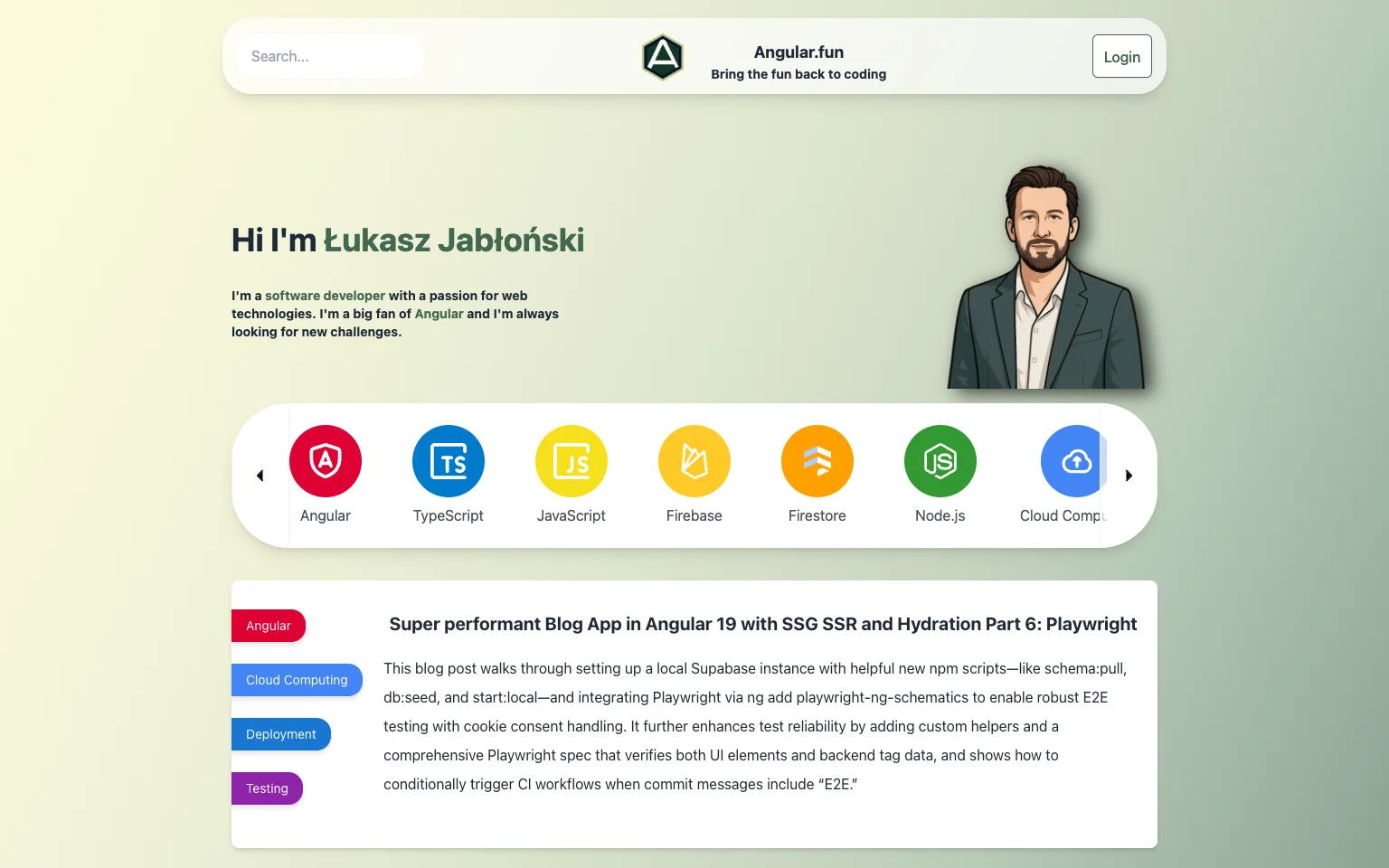 Angular.fun - platforma developerska z tutorialami Angular